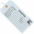 Bsc Preferred 4 3/4 x 2-3/8'' - ''Accepted'' Inspection Tags 2 Part - Numbered 000 - 499 - Pre-Wired, 500PK S-7221BLUPW